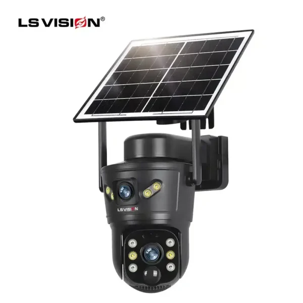 LS‑4GS12 – Caméra Solaire PTZ 4G/Wi‑Fi 3‑4 MP – Vision 355°/100°, 8 W, IP66