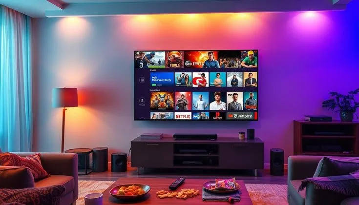 IPTV sur Smart TV avec interface moderne